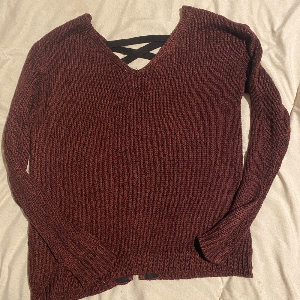 Cozy Knit Sweater with Crisscross Back